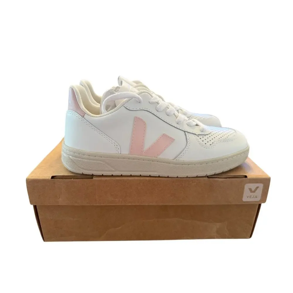 VEJA Women's White-Pink V-10 Low-Top Sneakers Size 5 - Picture 5 of 10